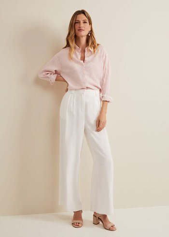 Phase Eight Tyla Wide Legs Trousers White Canada | OTSXUM-826